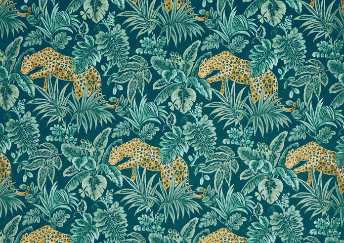 Leopard, Ocean - Fabric Only - Image 3